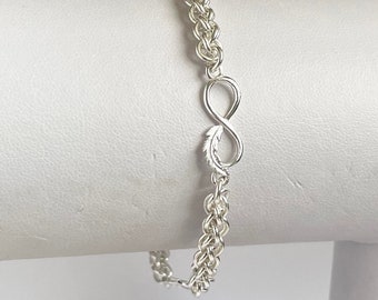 Sterling Silver Infinity Symbol Chainmaille Bracelet