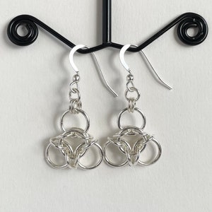 Sterling Silver Triangular Ladies Chainmaille Earrings