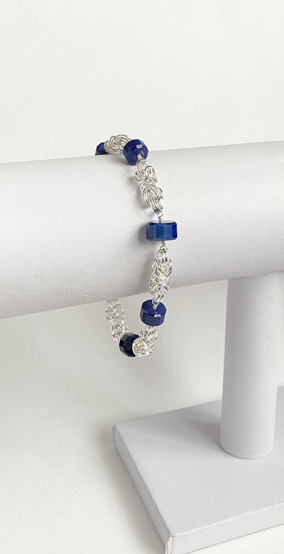 Bracciale In Lapislazzulo Naturale – Blu Profondo, Grani Rotondi Sfaccettati Da 6 Mm, Lunghezza 19 Cm, Estensibile, Con Astuccio - 3