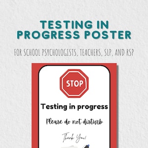 Può includere: Un cartello rosso e bianco con un segnale di stop rosso e il testo "Testing in progress. Please do not disturb. Thank You!"