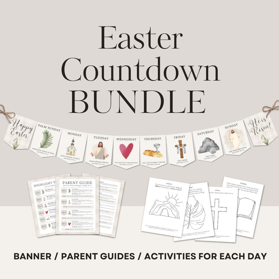 Christian Easter Countdown Printable for Kids | Holy Week Activity ...