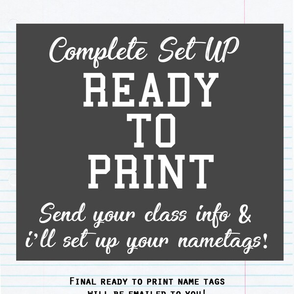 Class Reunion Name Tag Template Etsy