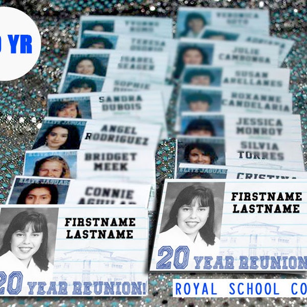 Class Reunion Name Tag Template Etsy