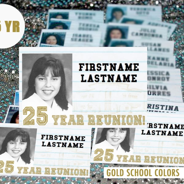 Class Reunion Name Tag Template Etsy