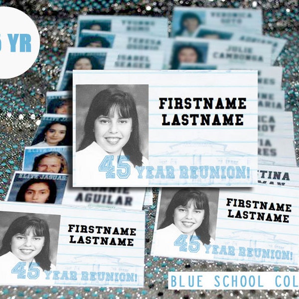 Class Reunion Name Tag Template Etsy