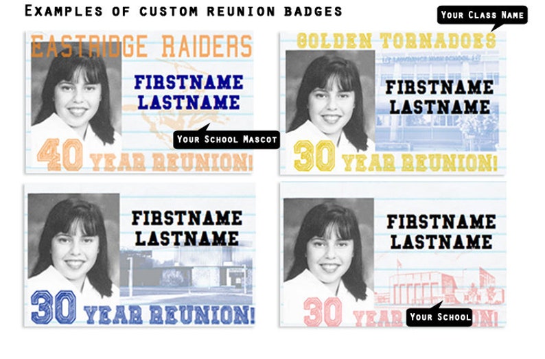 REUNION TEMPLATE Full Custom Name Tag Set Up - Etsy