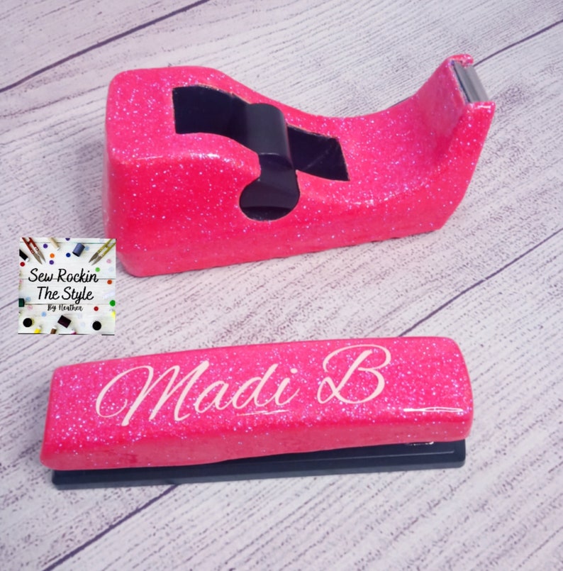 Glitter Stapler Glitter Tape Dispenser Teacher Gift Teacher Etsy