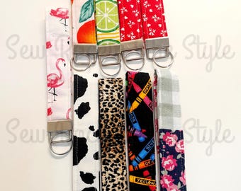 Wristlet Keychains, Keyfobs, Fabric Keychains, Handmade
