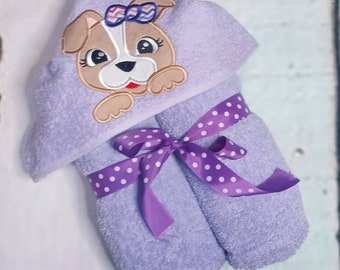 Puppy Hooded Towel, Bath Towel With Hood, Dog Hooded Towel, Hooded Beach Towel,Kids Bath Towels,Hooded Towel With Puppy/Girl Puppy Towel