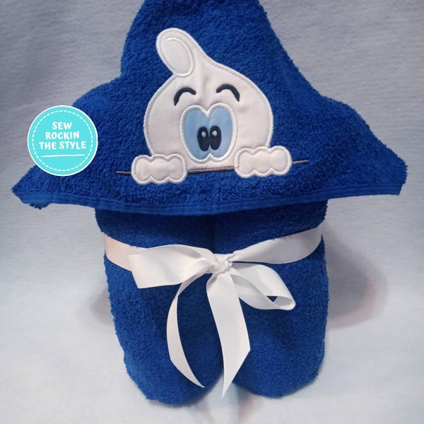 Boy Ghost hooded Towel, Embroidered Towel, Kids Bath Towel,Halloween Towel,Bath Towel,Baby Hooded Towel/Halloween Hooded Towel