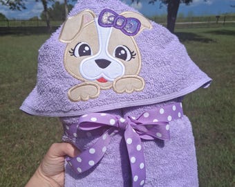 Puppy Hooded Towel, Bath Towel With Hood, Dog Hooded Towel, Hooded Beach Towel,Kids Bath Towels,Hooded Towel With Puppy/Girl Puppy Towel