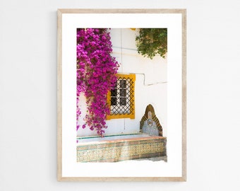 Sevilla Spain Travel Photography Print, Magenta Wall Art, Seville Poster, 16x20 Canvas, Spanish Decor, Colorful Artwork, Bougainvillea Art