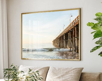 Ventura Pier Photo Print, Southern California Seascape Artwork, Coastal Modern Home Decor, Ocean Landscape Photography