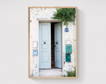 Pastel Blue Wall Art - Door Photography Print - 30x40 Photo Print - Large Art Print - Italy Travel Photography - Blue Door Photo
