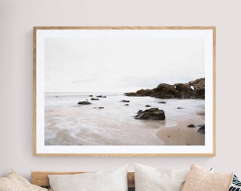 Beach Print, Ocean Wall Art, California Coast Print, Grey Art Print, 24x36 Print, Neutral Surf Art, Seascape Canvas Art, California Wall Art