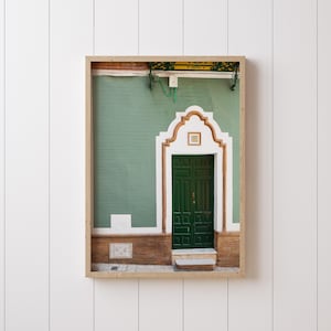 Green Doorway Print, Sevilla Spain Wall Art, Spanish Interior Decor, Monochrome Vertical Artwork, Heather Deffense Photography