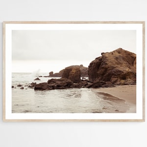 Seascape Photography, Coastal Decor, Neutral Beach Print, Calming Wall Art, California Photography, Living Room Art, Ocean Print, Canvas Art image 1