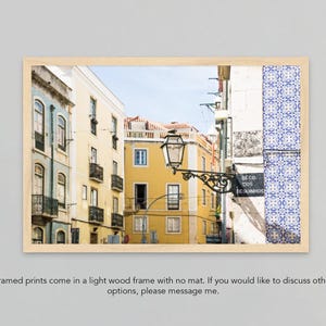 Lisbon Portugal Photography, Yellow and Blue Art Print, Contemporary Living Room Decor, Alfama Travel Wall Art image 4