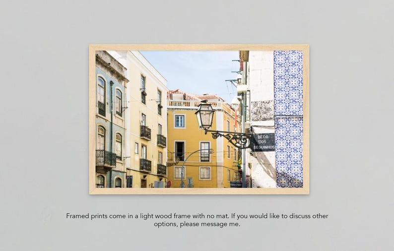 Lisbon Portugal Photography, Yellow and Blue Art Print, Contemporary Living Room Decor, Alfama Travel Wall Art image 4