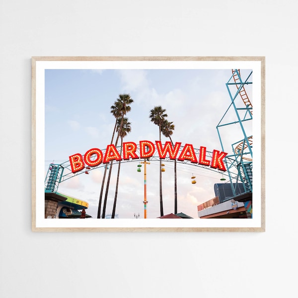 Santa Cruz Boardwalk Print - California Wall Decor - Santa Cruz Art - Boardwalk Photo - Game Room Decor - Santa Cruz Print - Retro Decor