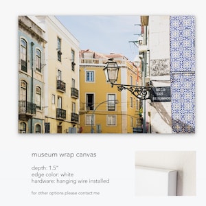 Lisbon Portugal Photography, Yellow and Blue Art Print, Contemporary Living Room Decor, Alfama Travel Wall Art image 5