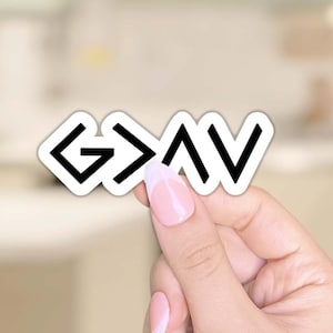 God is Greater than the Highs and Lows Sticker - Weatherproof Die Cut Vinyl Sticker - Choose Your Size - Water Resistant