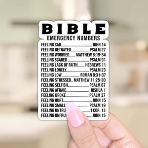 Emergency Bible Numbers 3" Sticker - Vinyl Sticker