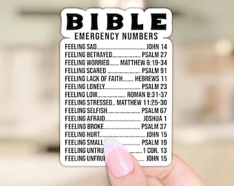 Emergency Bible Numbers 3" Sticker - Vinyl Sticker