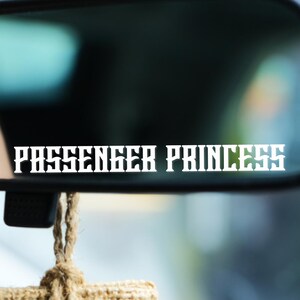 Passenger Princess or Prince Car Decal - Car Mirror Decal - Vehicle Window Decal