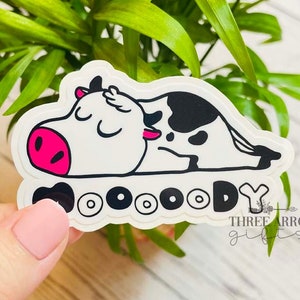 Moody Cow Sticker - 3 inch