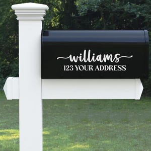 Mailbox Decal - Personalized Last Name Address Vinyl Decal for Mailbox