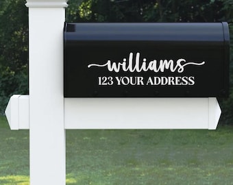 Mailbox Decal - Personalized Last Name Address Vinyl Decal for Mailbox