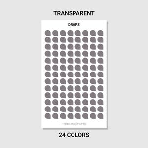 Mini Drop Stickers - Transparent - Minimalist Planner Sticker Sheet