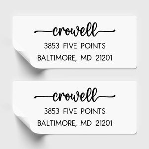Personalized Last Name Return Address Labels,  Custom Address Stickers, Wedding Address Labels