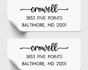 Personalized Last Name Return Address Labels,  Custom Address Stickers, Wedding Address Labels