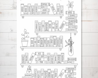 Books of the Bible Sticker - Bible Tracker - Bible Bookshelf Sticker