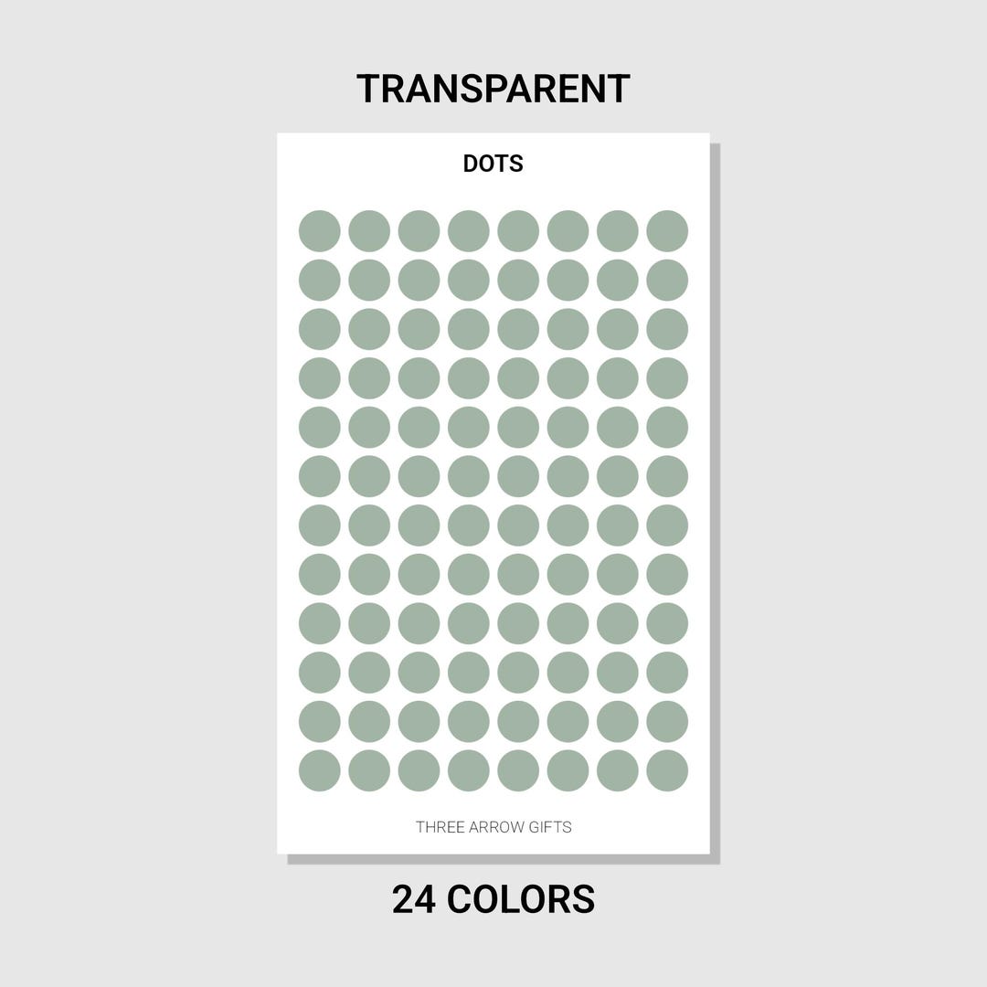 Mini Dot Stickers - Transparent - Minimalist Planner Sticker Sheet - Etsy