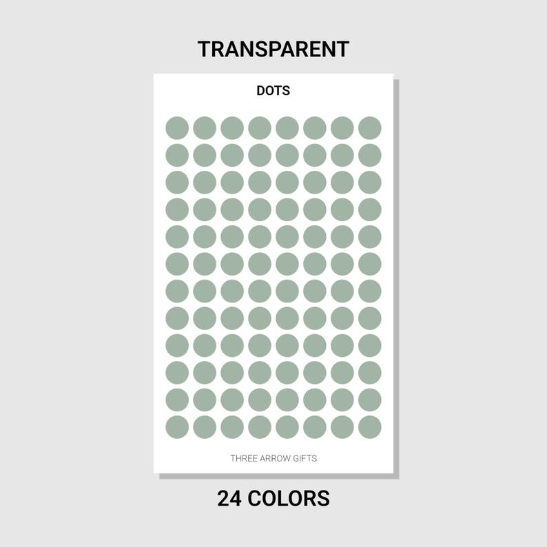 Mini Dot Stickers - Transparent - Minimalist Planner Sticker Sheet - Etsy