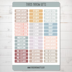 College Planner Stickers, School Stickers, Journal Stickers, BuJo, Journal School Stickers, School Planner Sticker Sheet