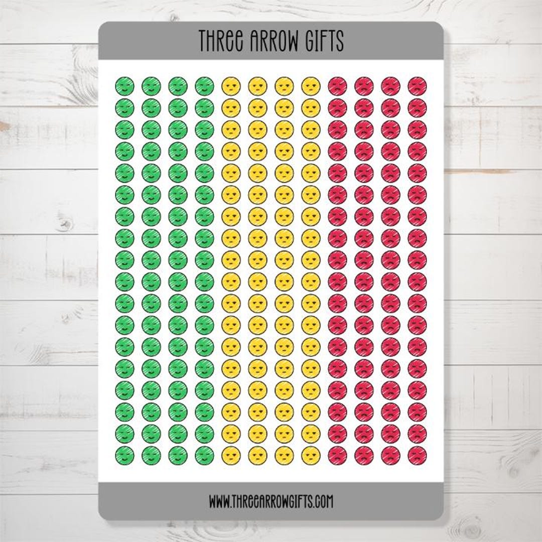 Mood Tracker Planner Stickers - Happy, Neutral, Mad Feelings Journal ...