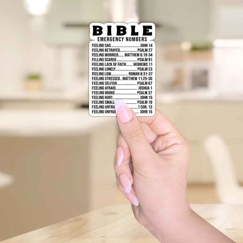 Emergency Bible Numbers 3 Sticker Vinyl Sticker image 1