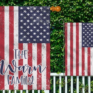 Personalized American Flag-Fourth of July Garden Flag-Welcome Flag-Housewarming Gift-Small Garden Flag-Yard Decorations-Outdoor Decor
