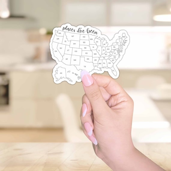USA Travel Map Sticker | DIY Coloring, Places I've Been