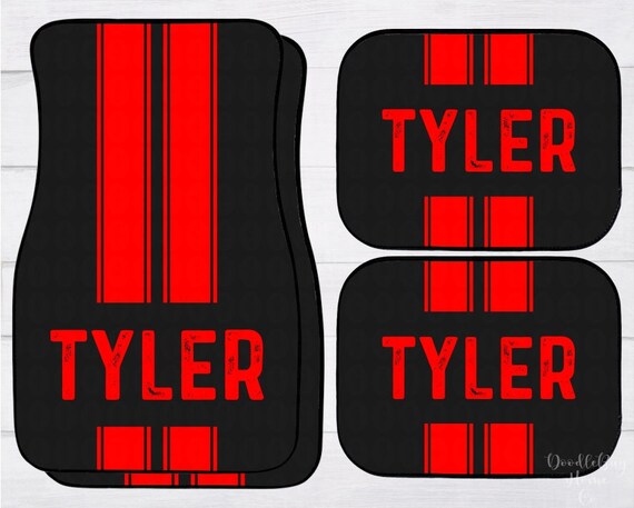 Custom Car Mat Set Red And Black Car Mats Custom Floor Etsy