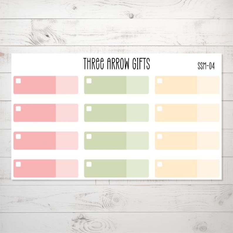 Sticker Chart Checkboxes Expense Tracker Sticker Sheet With Checkboxes, 12 Ombre Stickers per ...