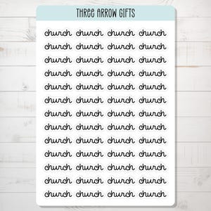 Church Planner Stickers - Planner, Bujo, Journal, Scrapbook - Bible Study Stickers
