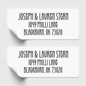 Personalized Couples Return Address Labels,  Custom Address Stickers, Wedding Address Labels