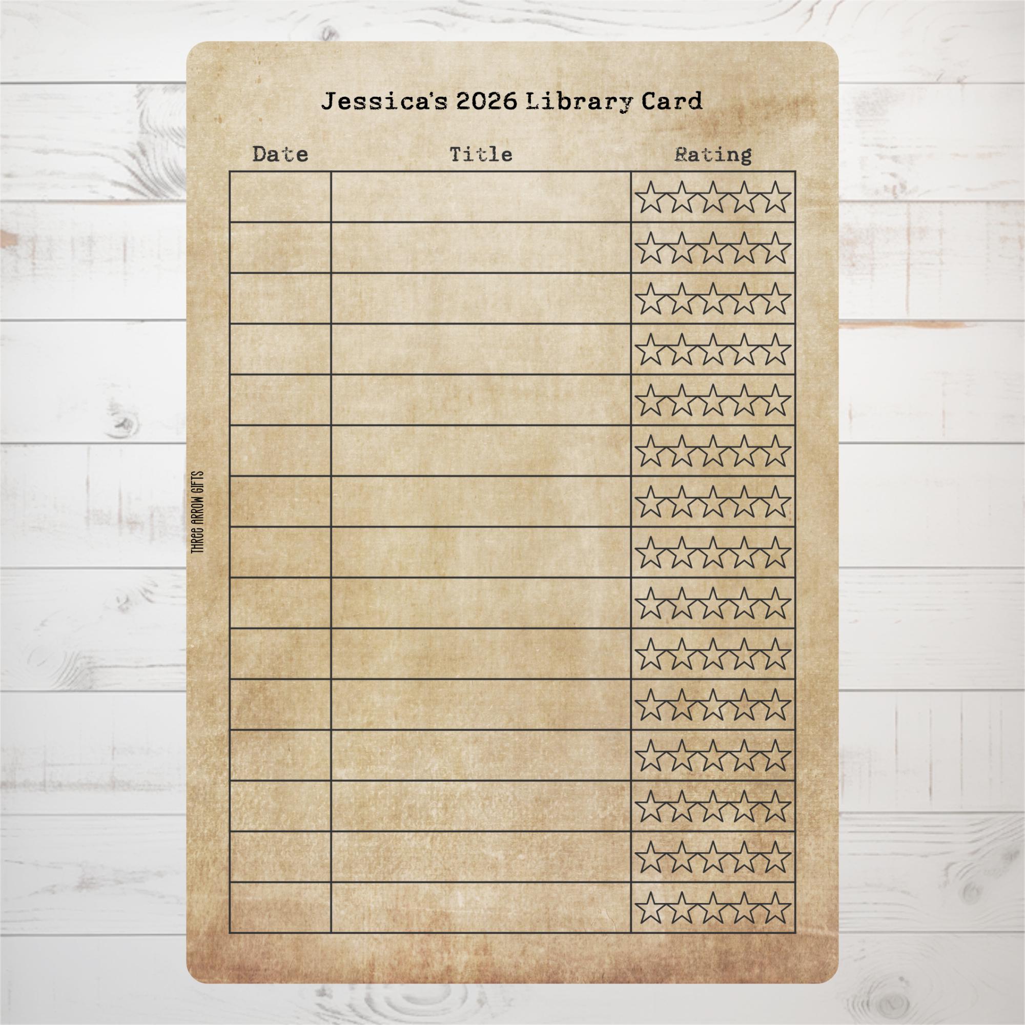 Custom Library Card Book Tracker Sticker - Vintage Library Card - 2025 ...