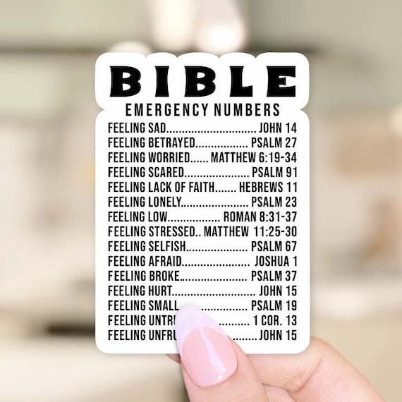 Emergency Bible Numbers Sticker
