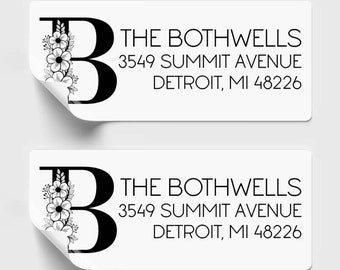Monogammed Family Return Address Labels,  Custom Address Stickers